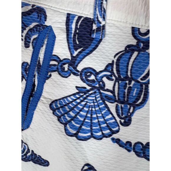Lilly Pulitzer Fallin In Love Seashell Pants Blue White Beach Shells Mitzie Pant - Picture 5 of 10